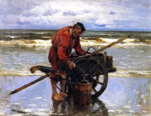 Clam Digger painting by Mathias J Alten