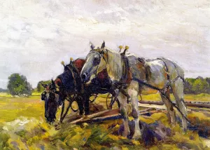 Draft Horses painting by Mathias J Alten