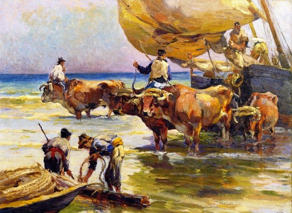 Main Product Photo of Fishermen Painting by Mathias J Alten
