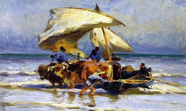 Main Product Photo of Fishing Boats Painting by Mathias J Alten