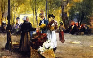 Flower Vendors painting by Mathias J Alten