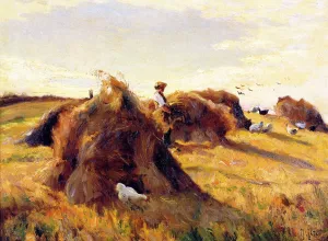 Hay Stacks painting by Mathias J Alten