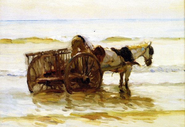 Horse Cart by Mathias J Alten - Hand-Painted Oil Painting Reproduction