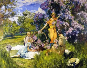 Lilacs by Mathias J Alten - Oil Painting Reproduction