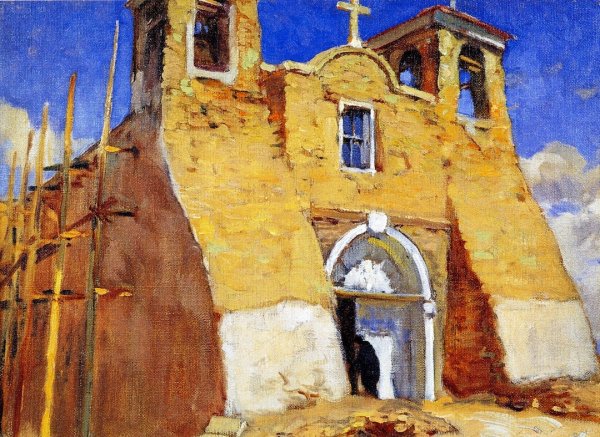 Rancho de Taos by Mathias J Alten - Hand-Painted Oil Painting Reproduction