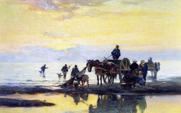 Main Product Photo of Shell Fishers Painting by Mathias J Alten