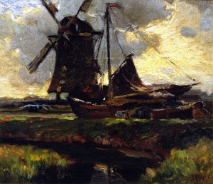 The Windmill by Mathias J Alten Oil Painting