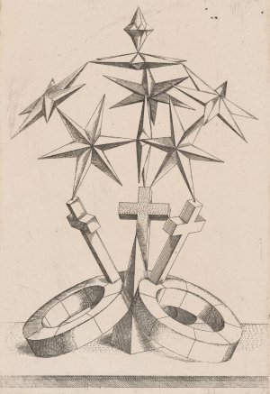 A Perspective of Seven Stars Balanced on Three Crosses by Mathis Zundt Oil Painting
