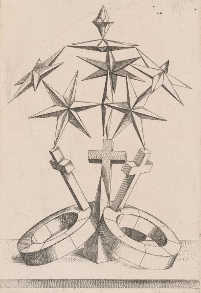Main Product Photo of A Perspective of Seven Stars Balanced on Three Crosses  Painting by Mathis Zundt