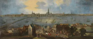 Gezicht op de rede van Antwerpen by Mathys Schoevaerdts Oil Painting