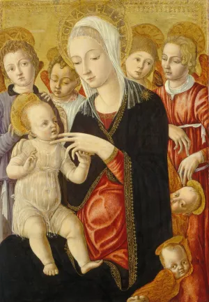 Madonna and Child with Angels and Cherubim by Matteo Di Giovanni Oil Painting