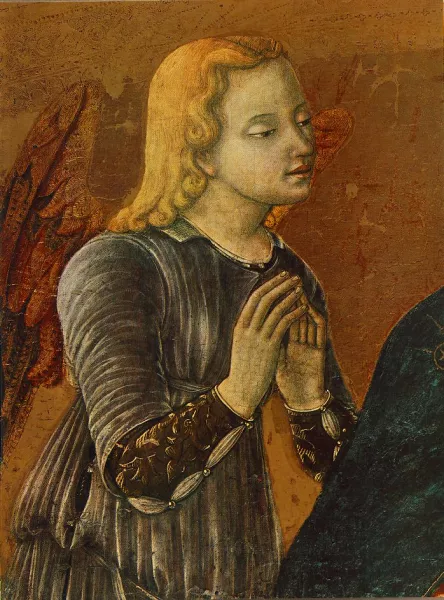 Madonna with Child and Two Angels Detail by Matteo Di Giovanni Oil ...