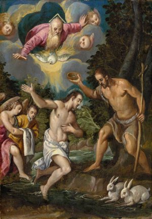 The Baptism of Christ by Matteo Ingoli Oil Painting