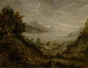 Landscape with Lake by Matthaus Merian The Elder Oil Painting