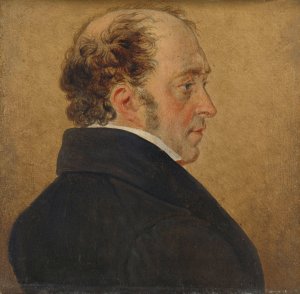 Self-Portrait by Mattheus Ignatius Van Bree Oil Painting