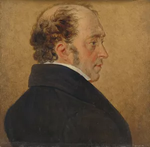 Self-Portrait by Mattheus Ignatius Van Bree Oil Painting
