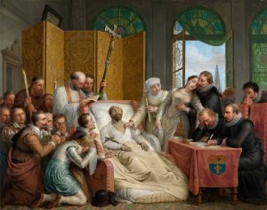 The Death of Peter Paul Rubens by Mattheus Ignatius Van Bree Oil Painting