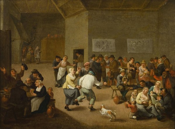 Main Product Photo of Fun at the inn Painting by Mattheus Van Helmont