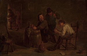 Scene in a tavern by Mattheus Van Helmont Oil Painting