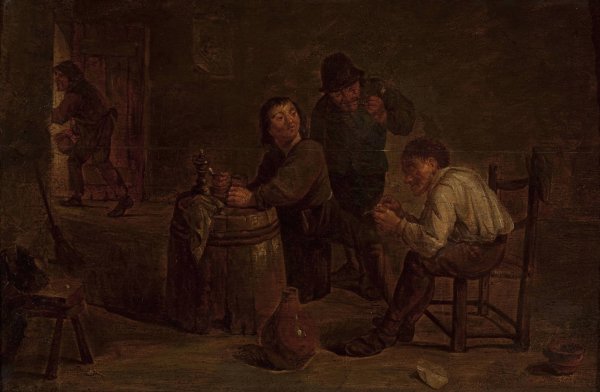Main Product Photo of Scene in a tavern Painting by Mattheus Van Helmont