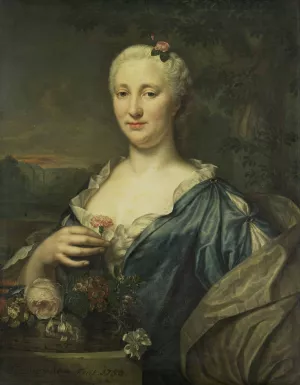 Portrait of Agnes Margaretha Albinus, Wife of Coenraad van Heemskerck by Mattheus Verheyden Oil Painting