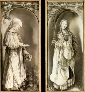 St Elizabeth and a Saint Woman with Palm by Matthias Gruenewald - Oil Painting Reproduction