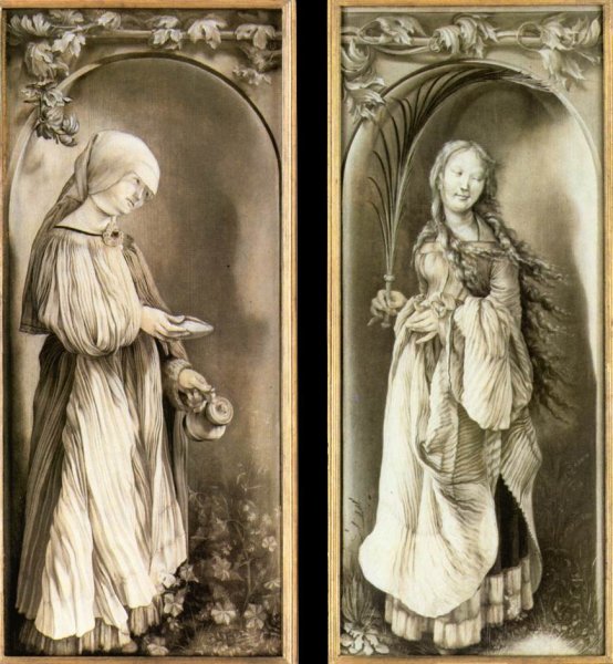St Elizabeth and a Saint Woman with Palm by Matthias Gruenewald - Hand-Painted Oil Painting Reproduction