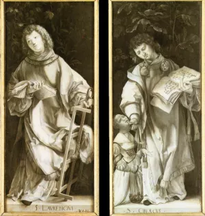 St Lawrence and St Cyricus by Matthias Gruenewald Oil Painting
