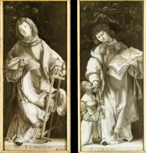St Lawrence and St Cyricus Oil painting by Matthias Gruenewald