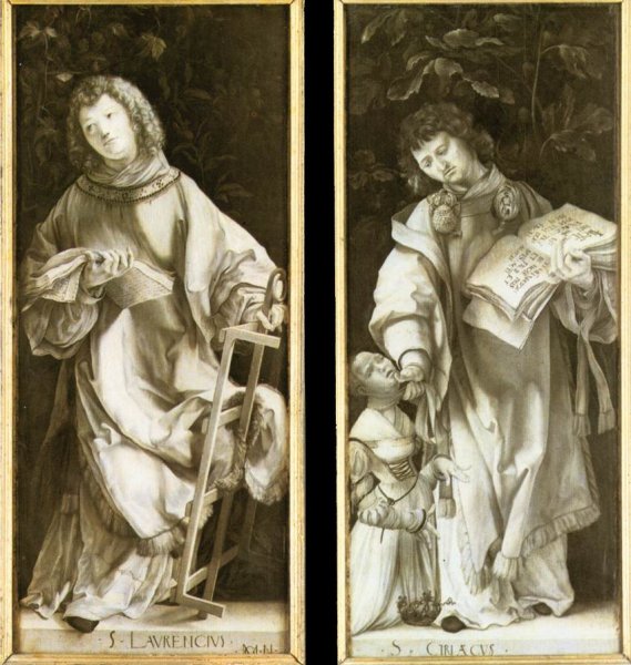St Lawrence and St Cyricus by Matthias Gruenewald - Hand-Painted Oil Painting Reproduction