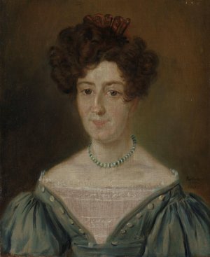Portrait of Benedicte Dorthea Thaulow by Matthias Stoltenberg Oil Painting