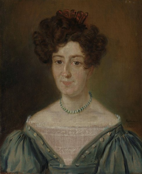 Portrait of Benedicte Dorthea Thaulow  by Matthias Stoltenberg - Hand-Painted Oil Painting Reproduction