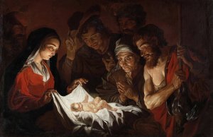 Adoration of the Shepherds by Matthias Stom Oil Painting