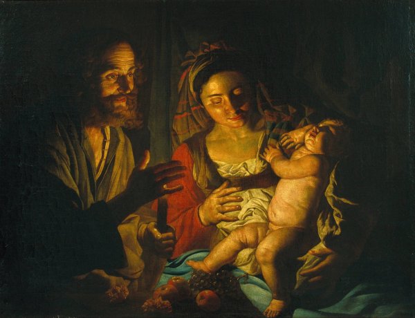 Main Product Photo of Holy Family  Painting by Matthias Stom