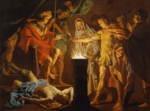 Mucius Scaevola in the presence of Lars Porsenna by Matthias Stom Oil Painting