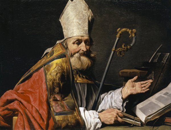 Saint Ambrose by Matthias Stom - Hand-Painted Oil Painting Reproduction