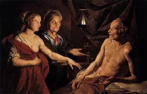 Sarah Leading Hagar to Abraham by Matthias Stom Oil Painting