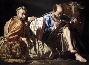 The Evangelists St Mark and St Luke by Matthias Stom Oil Painting