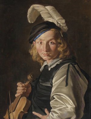 Young Man With A Fiddle by Matthias Stom Oil Painting