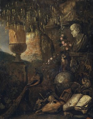 Philosophisches Vanitas-Stillleben by Matthias Withoos Amersfoort Oil Painting