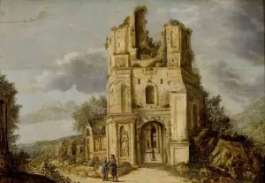 Church Ruins by Matthieu Dubus Oil Painting