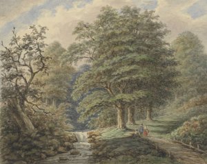 Boslandschap met watervalletje, after Johann Bernard Klombeek by Matthijs Maris Oil Painting