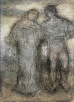 Jeugdig paar by Matthijs Maris Oil Painting