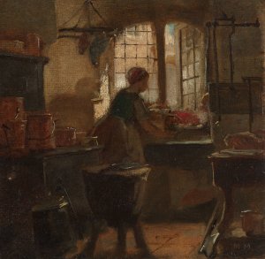 Kitchen by Matthijs Maris Oil Painting