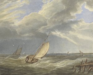 Zeegezicht, after Johannes Christiaan Schotel by Matthijs Maris Oil Painting