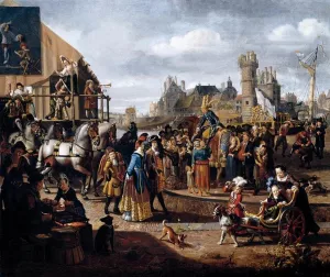 Carnival Scene by Matthijs Naiveu - Oil Painting Reproduction
