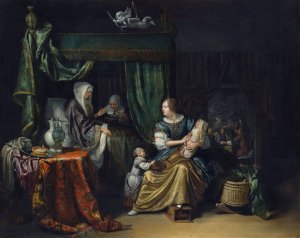 The Newborn Baby by Matthijs Naiveu Oil Painting