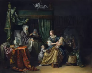 The Newborn Baby by Matthijs Naiveu Oil Painting