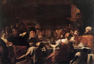 Absalom's Feast by Mattia Preti Oil Painting
