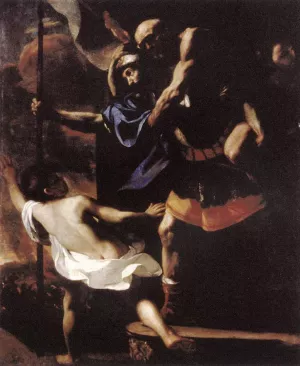 Aeneas, Anchises and Ascanius Fleeing Troy by Mattia Preti Oil Painting